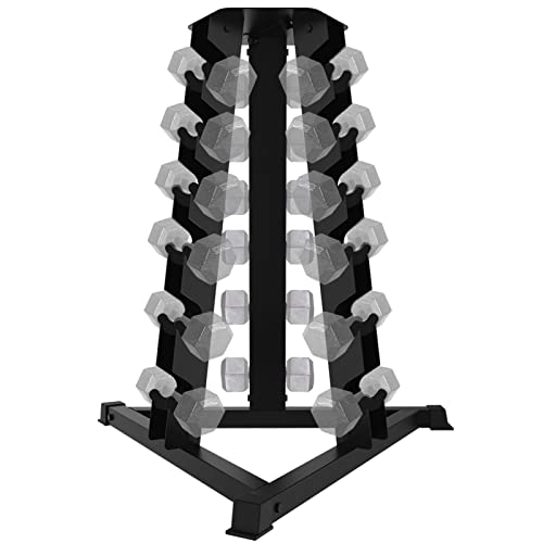 Balelinko Home Gym Equipment Workouts Strength Training Weight Loss Pilates Weights Yoga Sets Weights for Women, Men, Seniors and Youth - color: Black, style: Triangular Dumbbell Rack