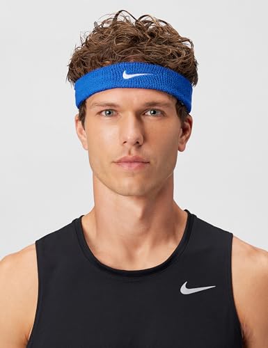 Nike Unisex Adult Swoosh Classic Headband - color: Game royal/white