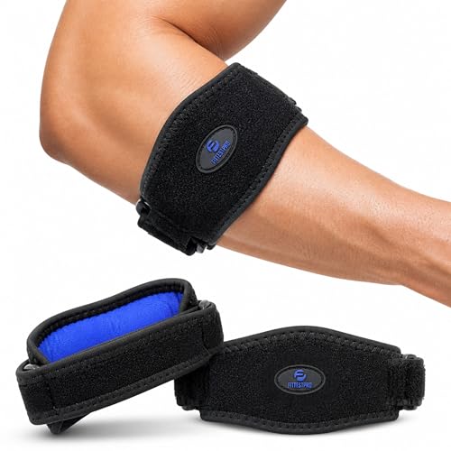 Fittest Pro Tennis Elbow Brace 2 Pack for Men & Women, Adjustable Compression Pad Elbow Strap for Tendonitis Pain Relief, Golfers Elbow Brace Support (Black) - color: Black