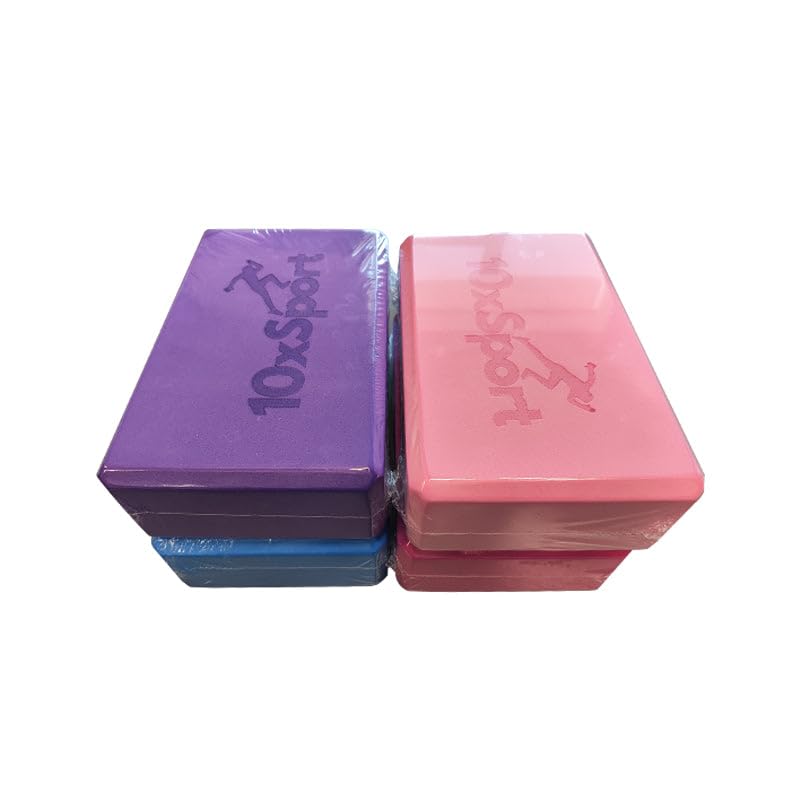 Yoga Blocks 2 Pack with Strap, Non-Slip Foam Support