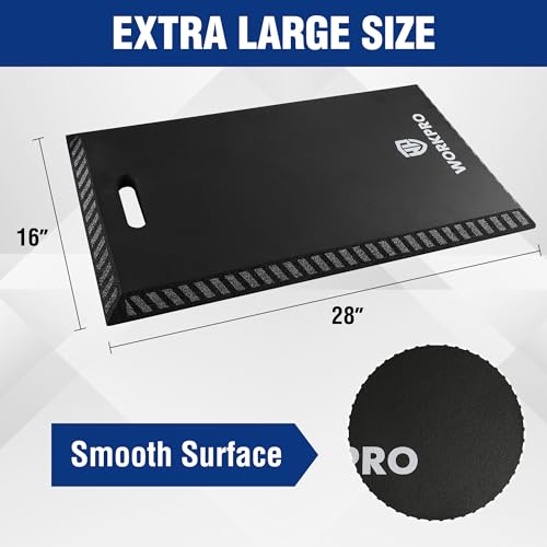 WORKPRO Extra Thick Kneeling Pad, Black, 28 x 16 x 1.2in | Soft NBR Foam Knee Cushioning, Extra Large Foam Kneeler Mat, For Auto-Repair, Gardening, Workout Supplies - color: Black
