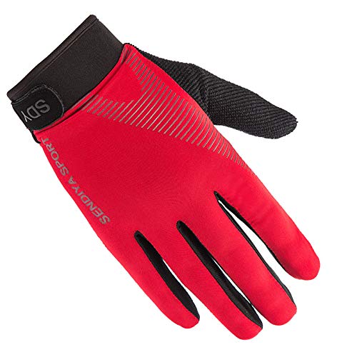 YHT Workout Gloves, Full Palm Protection & Extra Grip, Gym Fishing Fencing Gloves for Weight Lifting, Training, Fitness, Exercise (Men & Women) - color: Red, size: Medium