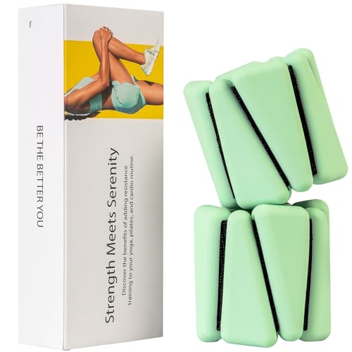 OmWeights Premium Weighted Bangles – Stylish Wrist and Ankle Weights for Women and Men | Cardio, Yoga, and Pilates Ankle Weights for Women and Men | Adjustable Leg and Arm Weights 1lb Each - color: Grove Mint
