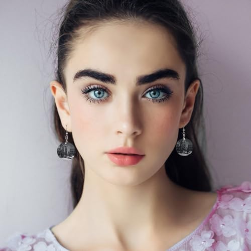 Gym Equipment Wooden Earrings Statement Earrings for Women Trendy Boho Dangle Drop Earrings Vintage Geometric Circle