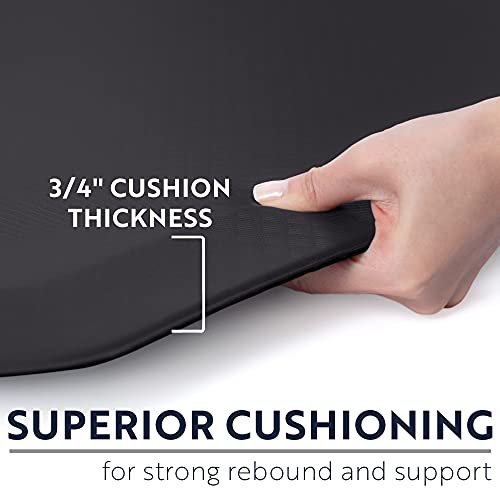 KANGAROO Anti Fatigue Mats for Kitchen Floor, Reduce Foot, Knee, Back Pressure, 3/4 Inch Thick Cushioned Ergonomic Mat, Waterproof Comfort Rug for Under Sink, Standing Desk, Store Floors, 17x24, Black - color: Black, size: 24" x 17" x 0.8"