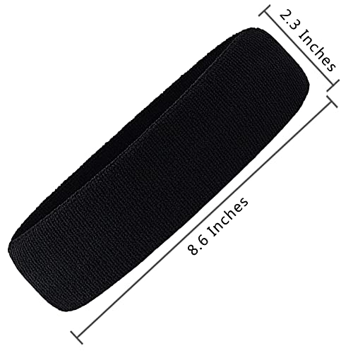 3 Pack Men & Women Sports Sweatbands Headbands - color: White,Black,Gray