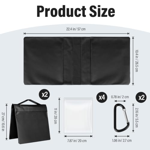 Sandbags Weight Bags for Photo Studio Photography Video Equipment, 2 Packs Empty Sandbag Set for Backdrop Stand, Photo Tripod, Canopy, Pop up Tent, Umbrella Base, Picnic Table,Fishing Chair - size: 2 PCS
