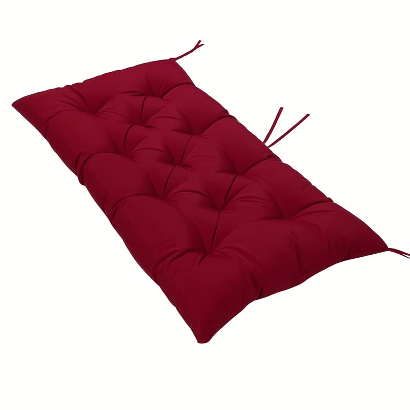 SeaHome Indoor/Outdoor Bench Cushion,Waterproof Swing Seat Cushion,Outdoor Chair Cuhion,for Lounger Garden Furniture Patio Loveseat Bench (39.4" x 19.7", Red) - color: Red, size: 39.4" x 19.7"