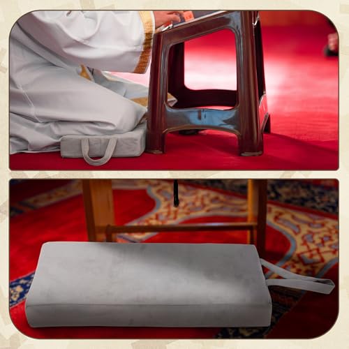 Colingmill Personal Prayer Kneeler Pad 18 3/4 Inch Christian Kneeling Pillow Microfiber and High Density Foam Personal Religious Prayer Kneeler Pad Pillow Bench for Kneeling Christian Gift (Grey) - color: Grey