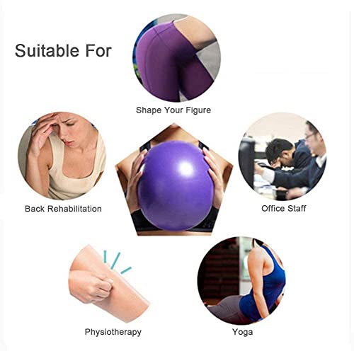 2 Pack Exercise Balls, 8-9 Inch Mini Pilates Yoga Balls, Anti-Burst Small Fitness Balls for Pilates, Yoga, Core Training and Physical Therapy, Improves Balance - color: Purple