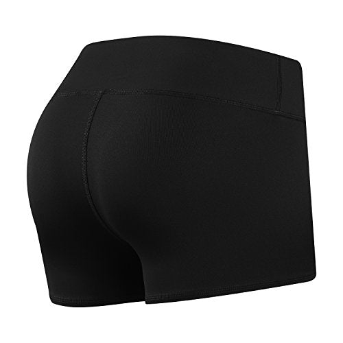 Tough Mode Women's 3" Athletic Workout Volleyball Running WOD Compression Shorts - color: Black, size: X-Small