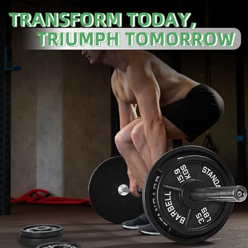 Fitvids 2-Inch Olympic Cast Iron Weight Plate for Strength Training & Weightlifting, Multiple Sizes