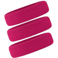 3 Pack Men & Women Sports Sweatbands Headbands - color: Rose Red-3pcs