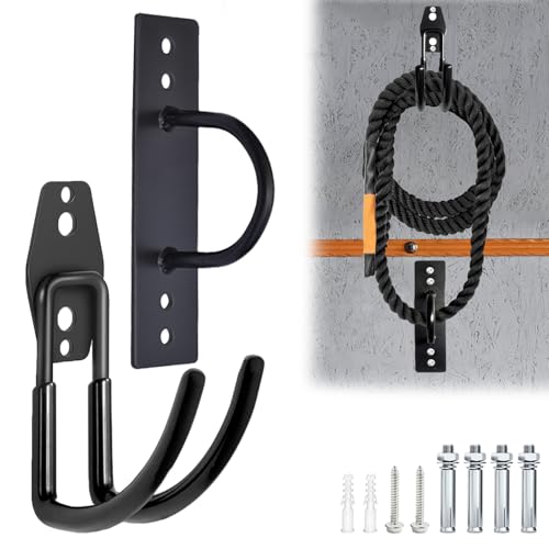 Heavy Duty Battle Rope Anchor Kit Wall Mount | Wall Anchor & Storage Hook for 30-50FT 1-2.5 Inch Battle Ropes, Multi-Functional Wall Bracket for Home Commercial Gym Garage - size: Small