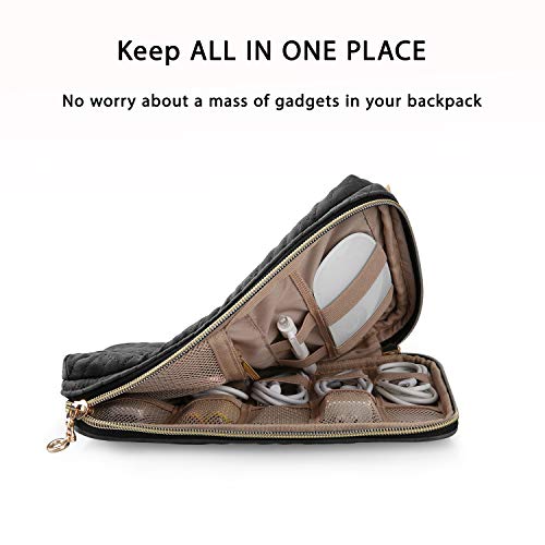 BAGSMART Electronics Organizer Case, Cord & Cable Organizer, Tech Travel Essentials, Women's Black Accessory - color: B-Black