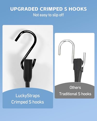 20 Pack Rubber Bungee Cords with Upgraded Hooks, 10 15 21 31 Inch Bungee Straps Heavy Duty Outdoor, Weatherproof Tarp Straps with 1.9X Max Stretch & 100% Rubber for Cargo, Van, Truck, Motorcycle, etc - size: 10"+15"+21"+31", style: 100% Rubber