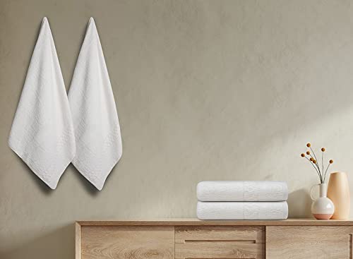 ZUPERIA 7-Pack White Bath Towels - 30" x 54" - Ultra Soft 100% Cotton Large Bath Towels- Highly Absorbent for Bathroom, Pool, Gym, Spa, and Hotel Use - color: White