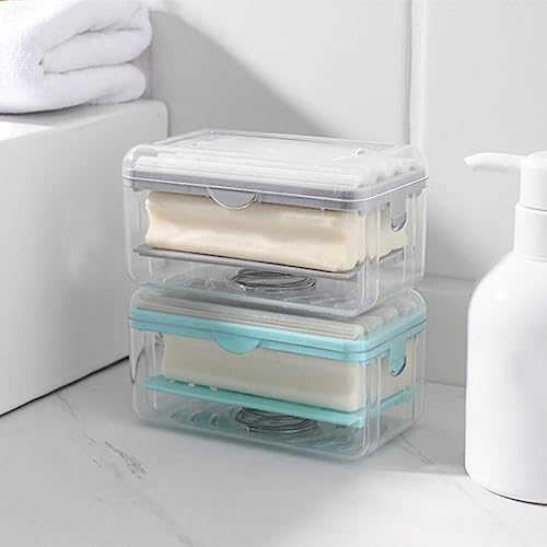 Ciieeo Soap Box with Foaming Roller Soap Dish Holder 4.80 Inch for Bathroom Kitchen Bar Storage Keeps Dry and Clean