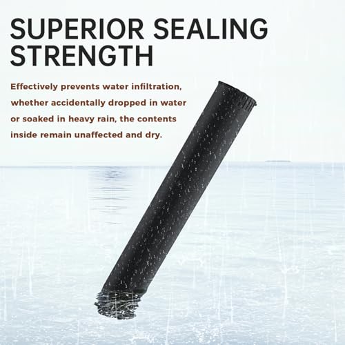 LaSyL 116mm Pre Roll Tubes, Waterproof Airtight Odor Sealing Smell Proof Container with Squeeze Pop Top, BPA Free, Black