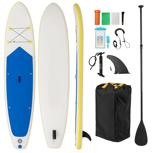 KOTEK 10FT/11FT Inflatable Paddle Board, SUP Paddleboard with Hand Pump, Safety Leash, Repair Kit, Carry Bag, Non-Slip EVA Deck, Stand Up Paddle Board for Youth & Adults - size: 11 FT, style: Reflex Blue