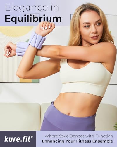 Pilates Weight | Wrist & Ankle Weights for Women | Weighted Bangles | 1LB/ 2LB Each (Set of 2) - color: Lilac, size: 1 LB