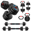 FITPLAM Adjustable dumbbell set,20/35/45/55/70/90lbs Free Weights set with upgraded nut, 5 in 1 Weight Set Used as Kettlebells, Barbell, Push up Stand, Fitness Exercise for Home Gym Suitable Men/Women - style: 20LB Total (10LB Each)