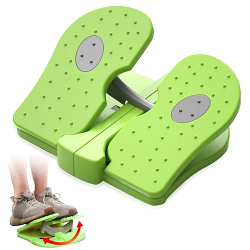 Mini Stepper Trainer, Reinforced Nylon Foot Stepper Exercise Machine Quiet Stair Stepper Foldable Leg Exerciser Peddle for Home Office - color: Green