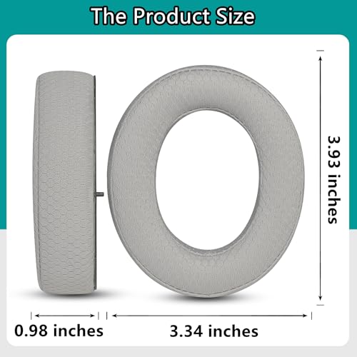 Bathys Earpads Replacement Compatible with Focal Bathys High Fidelity Bluetooth Noise Cancelling Headset Earpads Ear Cushions Mesh Fabric Memory Foam Gray