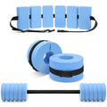 Soulchen Pool Exercise Set Including Long Aquatic Exercise Dumbbells,Pool Ankle Weights,Swim Belt,Water Aerobics Water Aerobics Equipment Set for Full Body Swim Training Kit - color: Blue, size: Large
