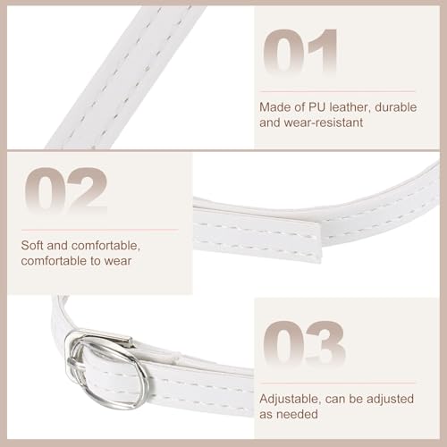 uxcell Replacement Ankle Strap for Heels Detachable Shoe Straps PU Leather Shoe Band - color: Matte White