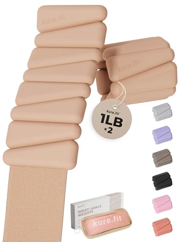 Pilates Weight | Wrist & Ankle Weights for Women | Weighted Bangles | 1LB/ 2LB Each (Set of 2) - color: Sand, size: 1 LB