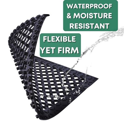 BESEA 8-Pack Interlocking Rubber Floor Mats, 21.6" Shock-Absorbing, Anti-Fatigue Tiles, Heavy-Duty, Waterproof & Anti-Slip, Modular Garage, Gym, Workshop Flooring - size: 21.6"X21.6"X8Pack