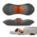 Triple Fusion Back Massager with Heat, Vibration & Air Traction, 3-in-1 Electric Lumbar Support Pillow for Lower Back Pain Relief, Spinal Decompression Device for Bed, Office Chair, Couch and Recliner - color: Gray