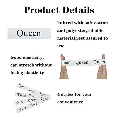 12 Pieces Bed Sheet Organizer Bands, Closet Organization Sheet Straps, Linen Labels Bedding Bands, Elastic Bed Sheet Storage Sheet Keepers （6PcsQueen 6PcsKing ） - color: White, size: 12PCs (6 Queen & 6 King)