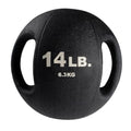 Body-Solid Exercise Medicine Balls, Heavy-Duty Non Slip Rubber Grip with Dual Handles Medicine Ball for Weights Training, Weightlifting & Core Workouts - size: 14 lb