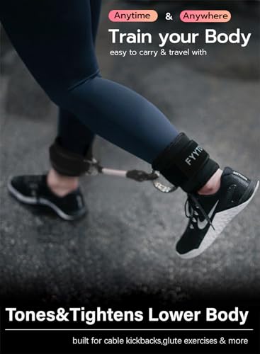 Ankle Resistance Bands with Cuffs - Workout for Gym&Home, Glute Butt Exercise Equipment,Ankle Weights for Lower Body, Shaping the Perfect Butt - color: Black
