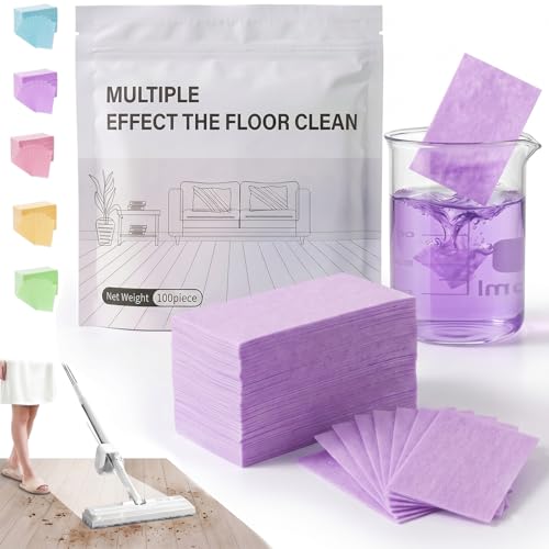 Multi-Surface Floor Cleaner Tablet, Multi-Effect Floor Cleaning Sheets Wood Cleaner Tablets for Mopping Luxury Vinyl Plank Wood Flooring Deep Cleans (Lavender Scent, 30PCS) - color: Lavender Scent