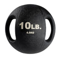 Body-Solid Exercise Medicine Balls, Heavy-Duty Non Slip Rubber Grip with Dual Handles Medicine Ball for Weights Training, Weightlifting & Core Workouts - size: 10 lb