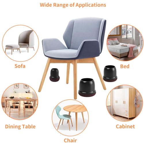 Small Chair Leg Floor Protectors, 16PCS Silicone Chair Leg Caps, Felt Chair Leg Pads for Hardwood Floors, Round Metal Barstool Leg Floor Protectors, Anti-Scratches & Noice(Black,Fit:0.75"-1.1") - size: M-16PCS-(Fit:0.75-1.1 inch)-Black