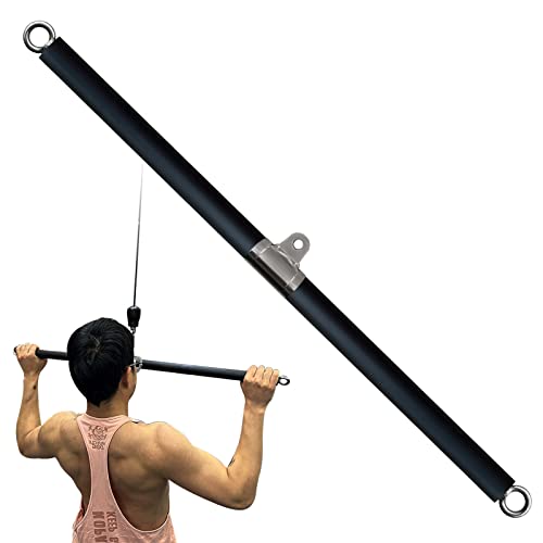 Non-Detachable LAT Pull Down Bar Cable Attachments for Gym, LAT Pulldown Attachments, Straight Bar, Resistance Band Bar for Weightlifting Workout - color: Long bar 1