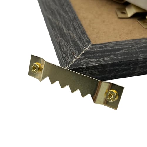 50 Pack Large Heavy Sawtooth Picture Hangers Steel Picture Hangers with Screws Picture Hang Solutions, for Hanging Clock Paintings Artwork Picture Frame Hook Photos (Gold，Supports 50 lbs) - color: Large Gold - 50 Pack