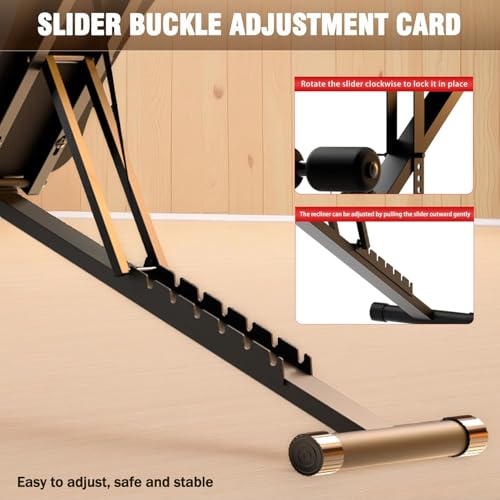 ALSO GO Adjustable Weight Bench, Workout Benches with Leg Extension, Foldable Incline Decline Bench Press, Roman Chair, Full Body Strength Training Equipment for Home Gym - color: Black