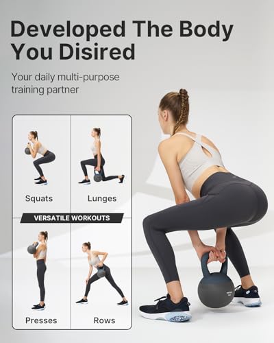 YOTTOY Soft Kettlebell, Set for Strength Training Kettlebells & Home Workouts, Soft-Sided Cushioned Base, Wide-Handle - Ideal for Men, Women, & Beginners - color: 6LB-Blue