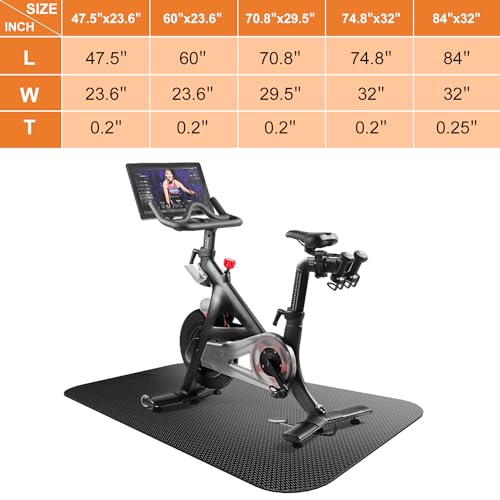 Treadmill Mat,Bike Mat,Stationary Bike Mat,Foldable Treadmill Mat for Hardwood Floors and Carpet.for Exercise Bike,Exercise Equipment Indoor Cycles,Rowing Elliptical - color: Black