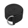 Yoga Strap for Stretching, Athletic Stretch Band with Adjustable Metal D Ring Buckle Yoga Bands - color: Black, size: 8.2ft