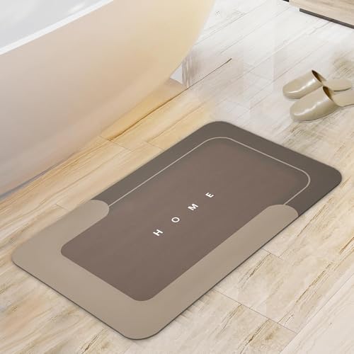 Housego Absorbent Bath Mat, Quick Dry Bath Rug, 16.93x26.77, Brown | Absorbent Bath Mat Magic Rug; Quick Drying Magic Bath Mat Non-Slip Floor Rug Rubber Backed for Bathroom Kitchen Shower Sink - color: Brown, size: 1'5" x 2'3" (Rectangular)