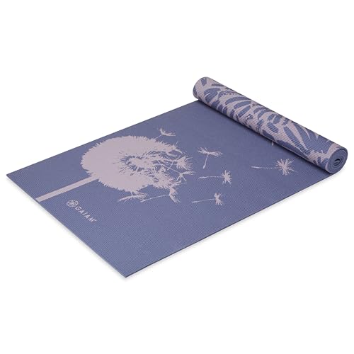 Gaiam Yoga Mat - Premium Print Reversible Extra Thick Non Slip Exercise & Fitness Mat for All Types of Yoga, Pilates & Floor Workouts - color: Dandelion Fossil