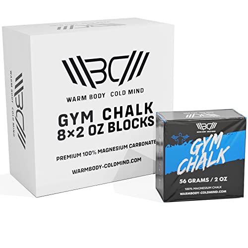WARM BODY COLD MIND Sport Chalk Block - Gym Chalk for Weightlifting - Moisture-Absorbing Magnesium Carbonate - Gymnastics Hand Grip - style: 8 Blocks