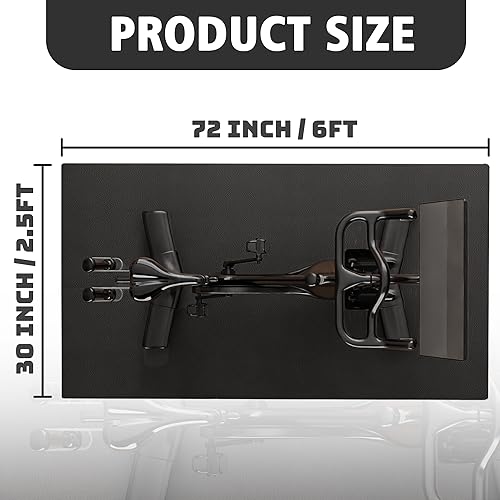 Bike Mat | 6mm, 30" x 72" Exercise Bike Mat/Treadmill Mat for Hardwood Floors or Carpet, Non-Slip Sweat-Proof Exercise Equipment Mat for Bike Trainer/Stationary Spin Bike/Indoor Cycling - size: 1/4" thick, 30" x 72"