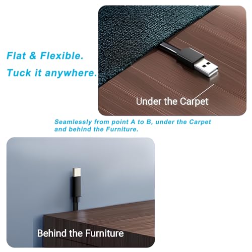 40FT Power Cable Only Work for Blink Outdoor 4(4th Gen),Mini2,Outdoor 2K+,Flat Type C Extension Cable Continuously Charging Your Blink Cam,Long USB C Cable - size: 40FT